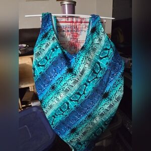 Blue and Black Snakeskin Print Swimsuite I Piece .